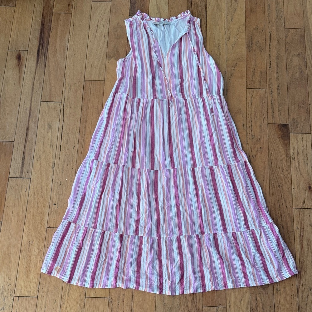 LOFT | Women's Maxi Dress | Pink and White Stripes | size MP